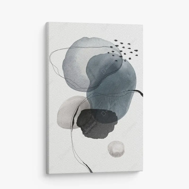Leinwandbild ruhige blaue aquarellkugeln