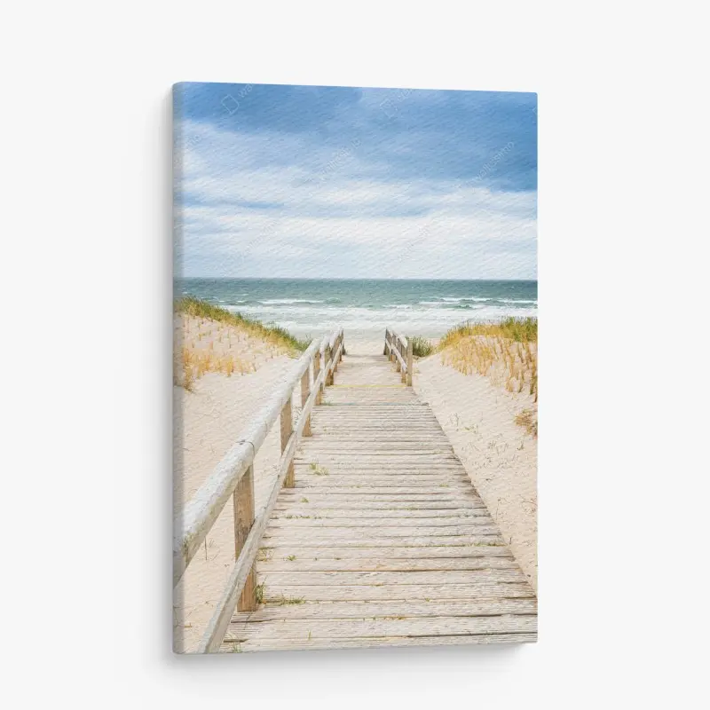 Leinwandbild holzsteg zum meer, Sylt