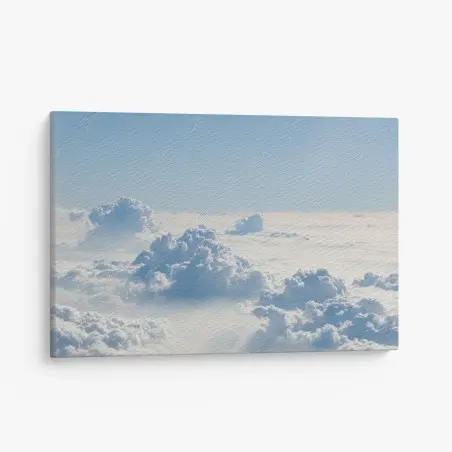 Leinwandbild luftige wolkenlandschaft im soften blau – Pixers®