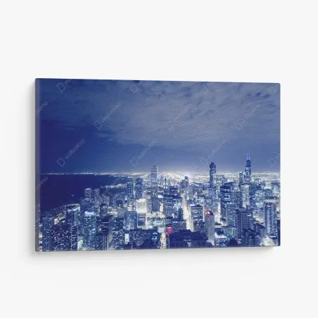 Leinwandbild Chicago nächtliche skyline panorama – Pixers®