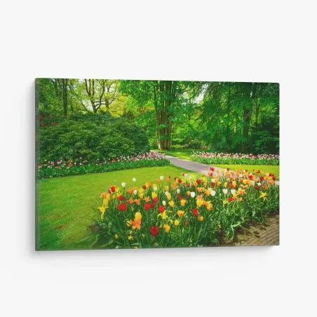 Leinwandbild lebendiger tulpengarten in Keukenhof – Pixers®