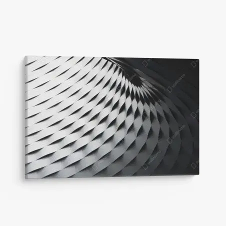 Leinwandbild monochromes geometrisches metallmuster – Pixers®