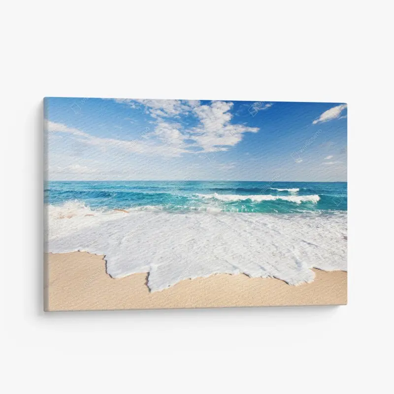 Leinwandbild türkisfarbene wellen am sandstrand