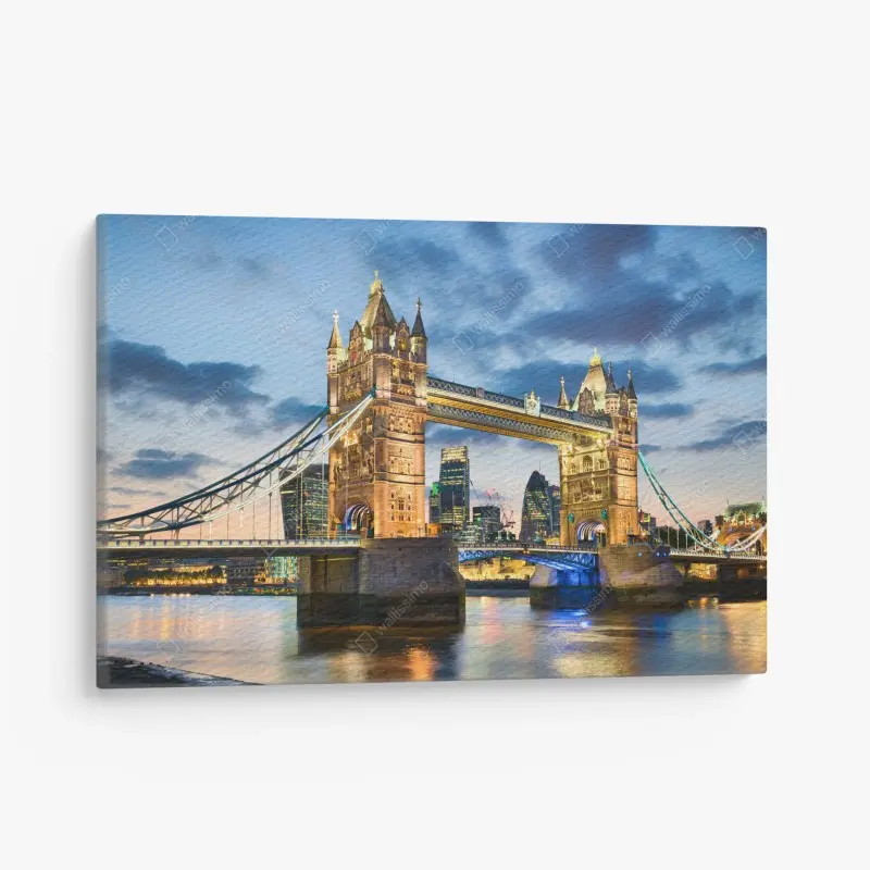 Leinwandbild Tower Bridge bei dämmerung, London skyline