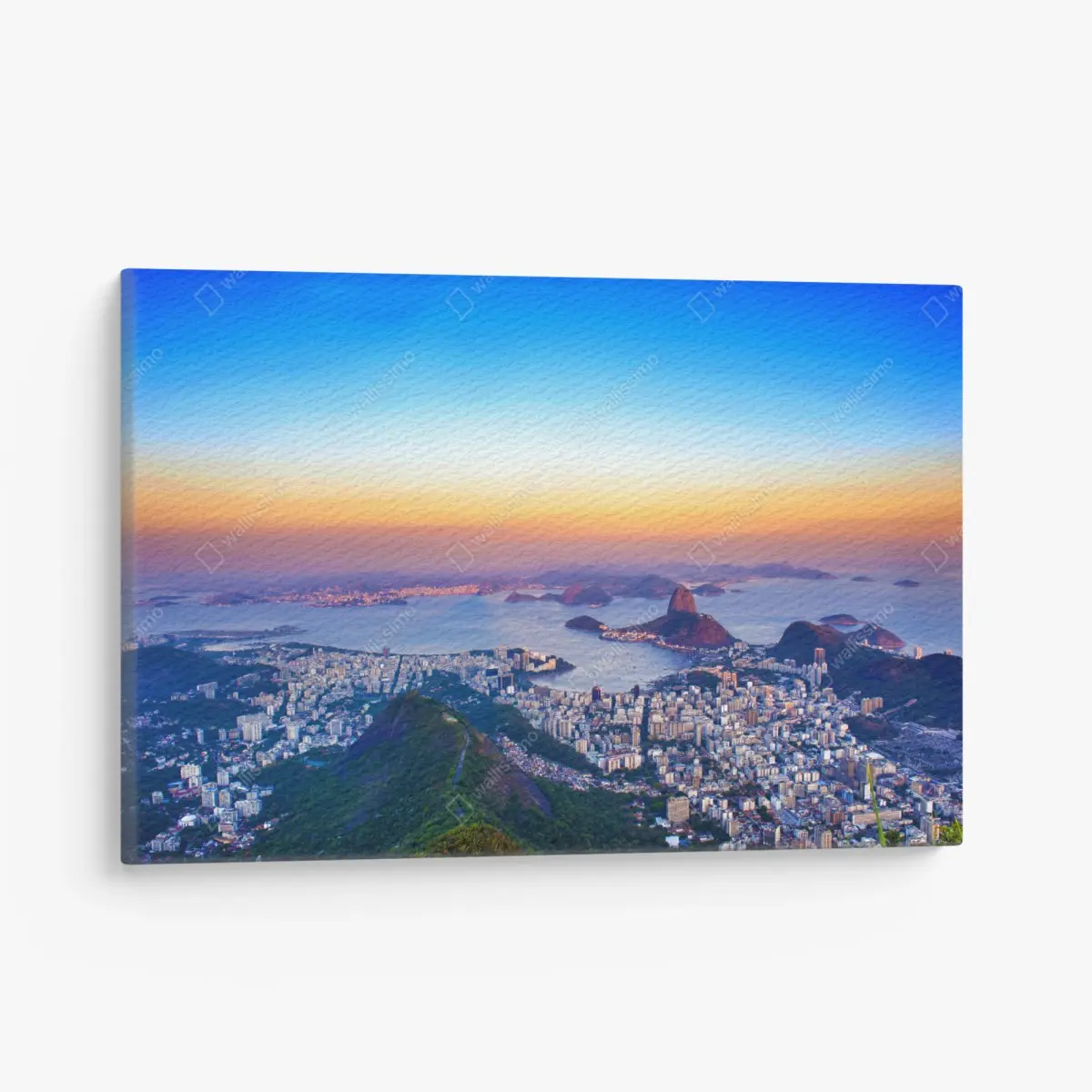 Leinwandbild panorama von Rio de Janeiro bei sonnenuntergang – Pixers®