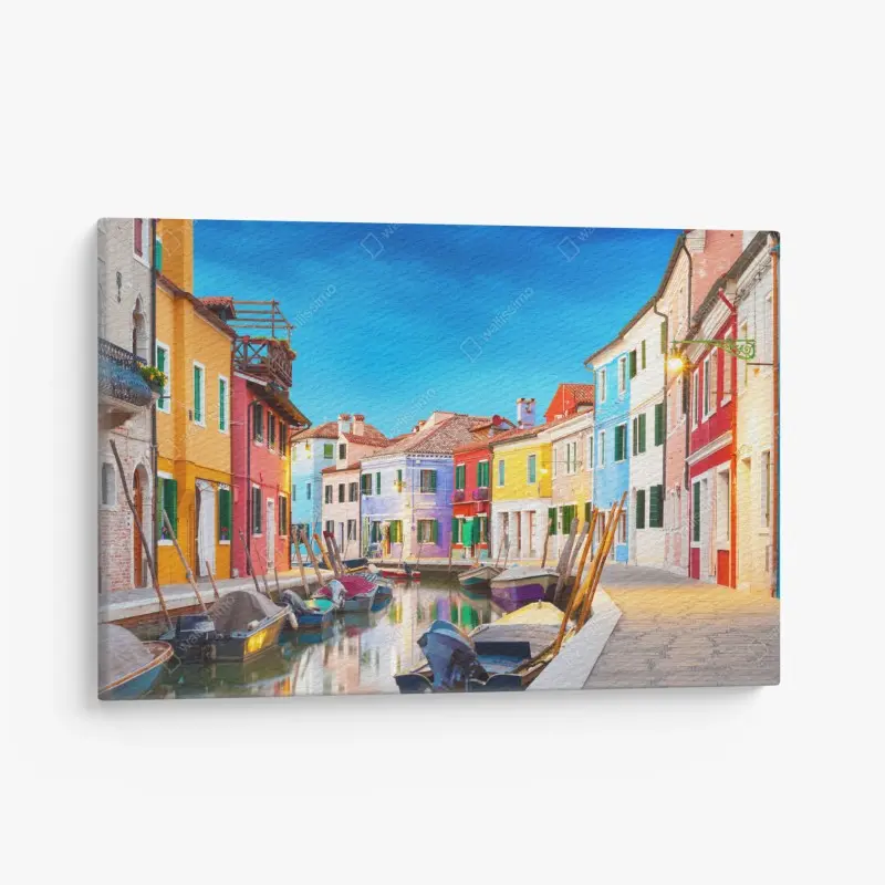 Leinwandbild bunte häuser in Burano, Venedig