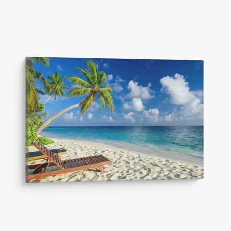 Leinwandbild tropischer strand auf den Malediven – Pixers®