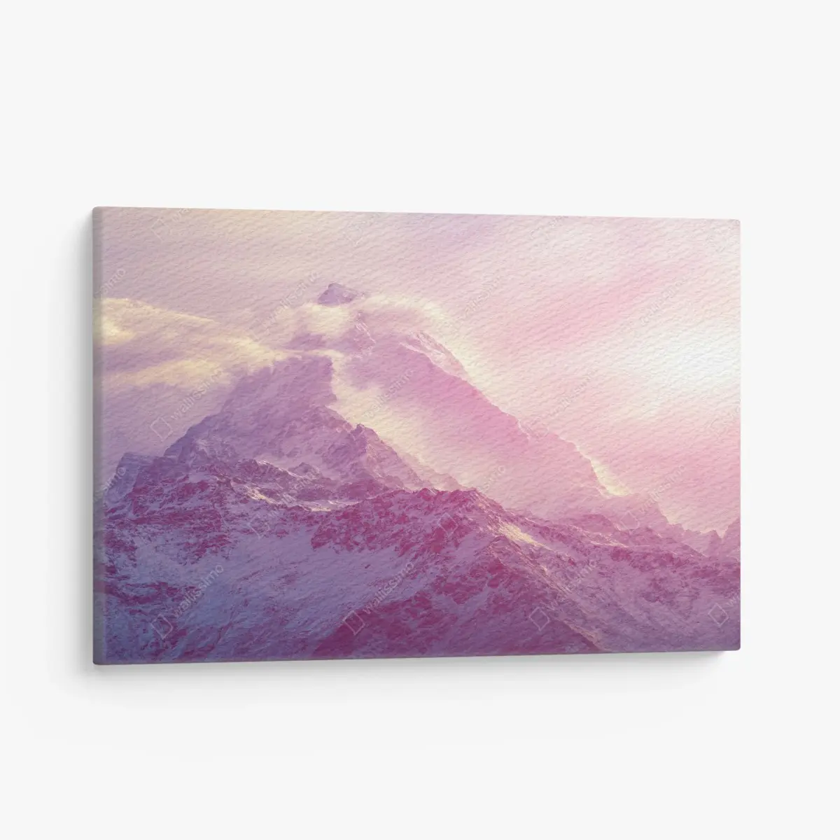Leinwandbild pastellfarbener sonnenaufgang über den bergen – Pixers®