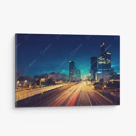 Leinwandbild La Défense skyline bei dämmerung – Pixers®