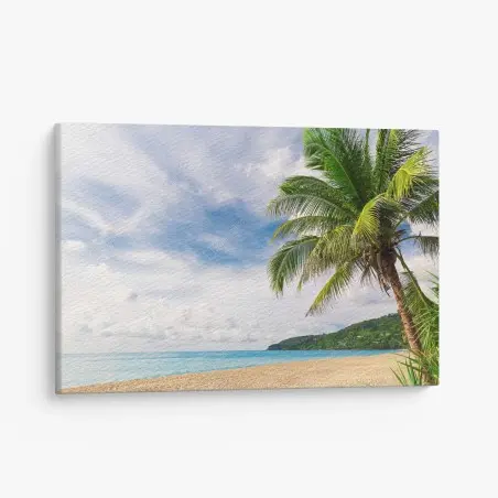 Leinwandbild tropischer strand in Phuket mit palme – Pixers®