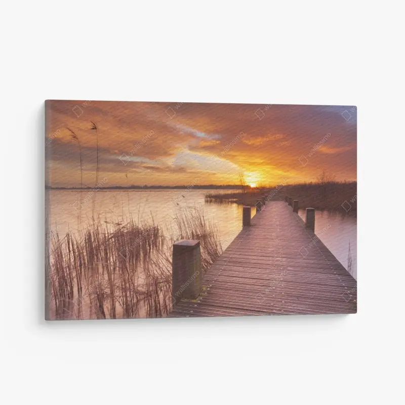 Leinwandbild sonnenaufgang über dem see bei Amsterdam