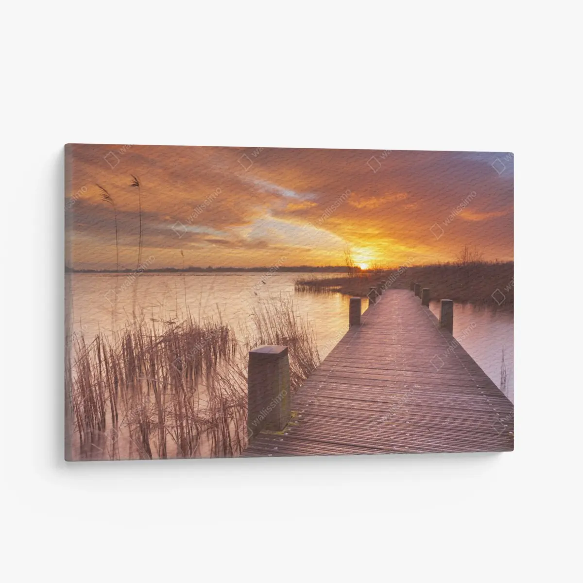 Leinwandbild sonnenaufgang über dem see bei Amsterdam – Pixers®