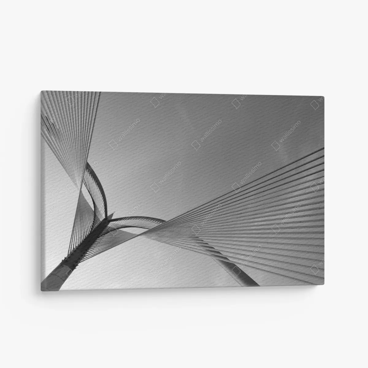 Leinwandbild monochrome brücke mit geometrischen linien – Pixers®