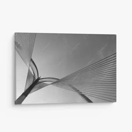 Leinwandbild monochrome brücke mit geometrischen linien – Pixers®