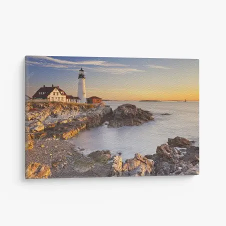 Leinwandbild Portland Head leuchtturm bei sonnenaufgang – Pixers®