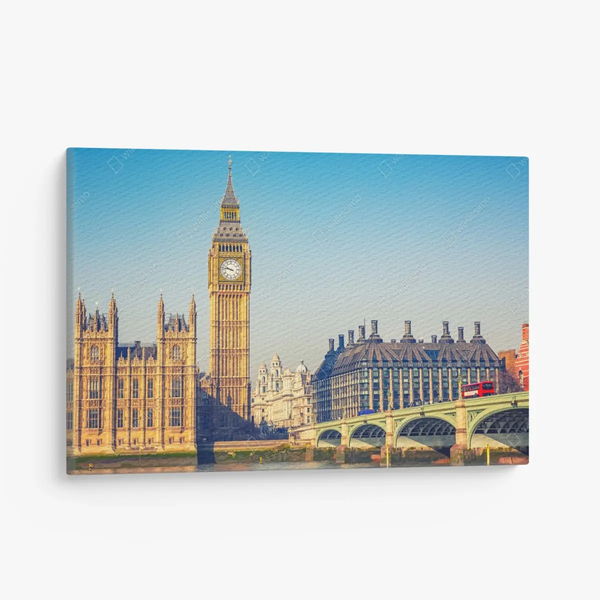 Leinwandbild London mit Big Ben und Westminster Bridge – Pixers®