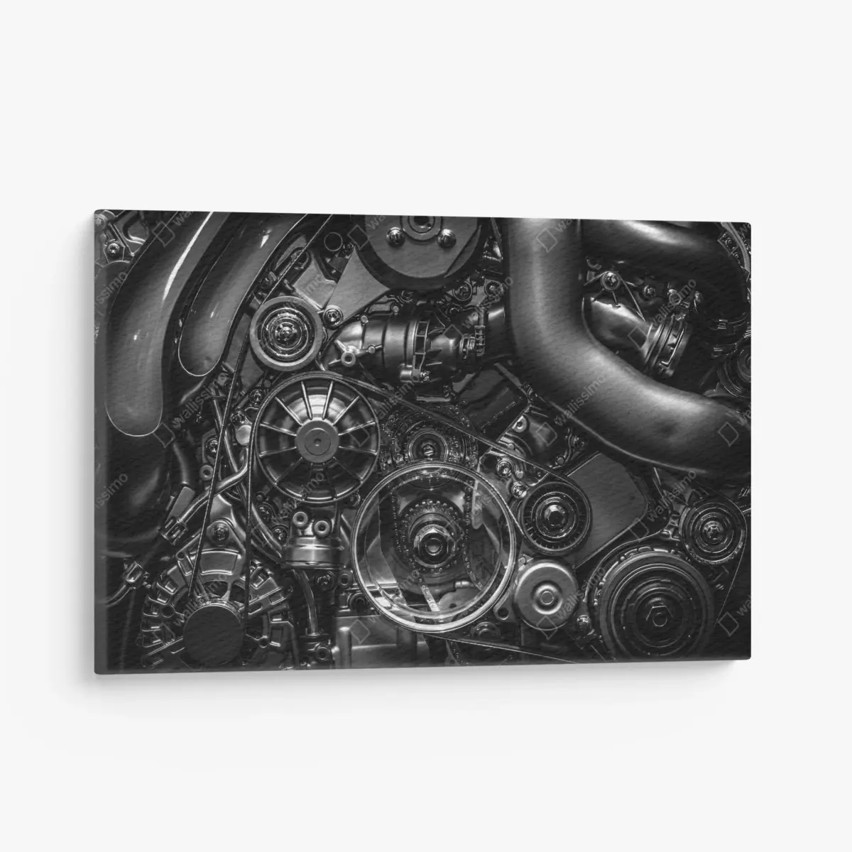 Leinwandbild präzise motor-nahaufnahme im industrial-stil – Pixers®