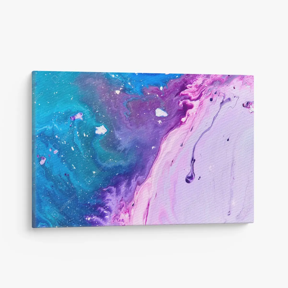 Leinwandbild lebendige blau-violette abstrakte acrylmalerei – Pixers®