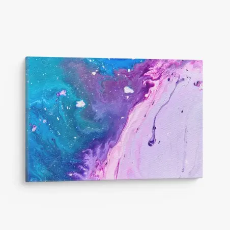 Leinwandbild lebendige blau-violette abstrakte acrylmalerei – Pixers®