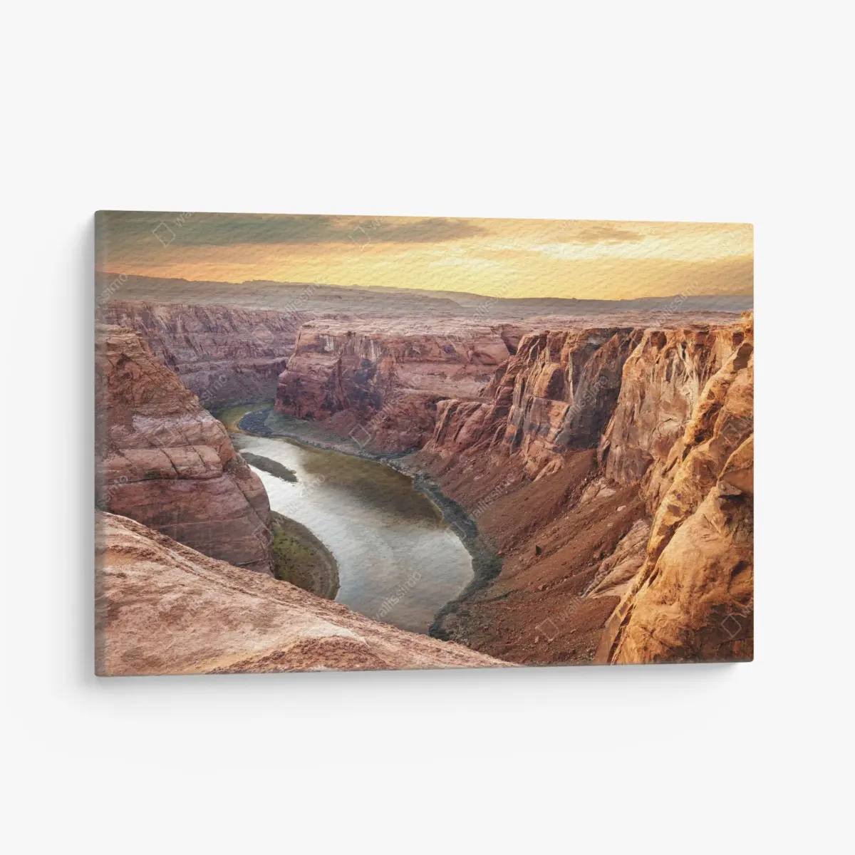 Leinwandbild sonnenbeschienener canyon bei Horseshoe Bend, Colorado River – Pixers®