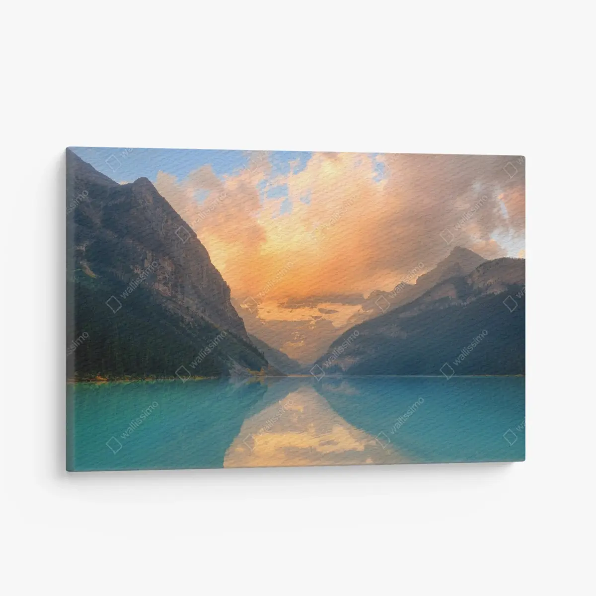 Leinwandbild sonnenaufgang über Lake Louise, Banff – Pixers®