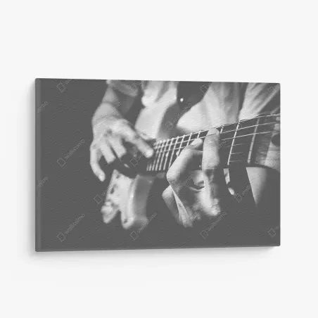 Leinwandbild monochrome gitarre nahaufnahme – Pixers®