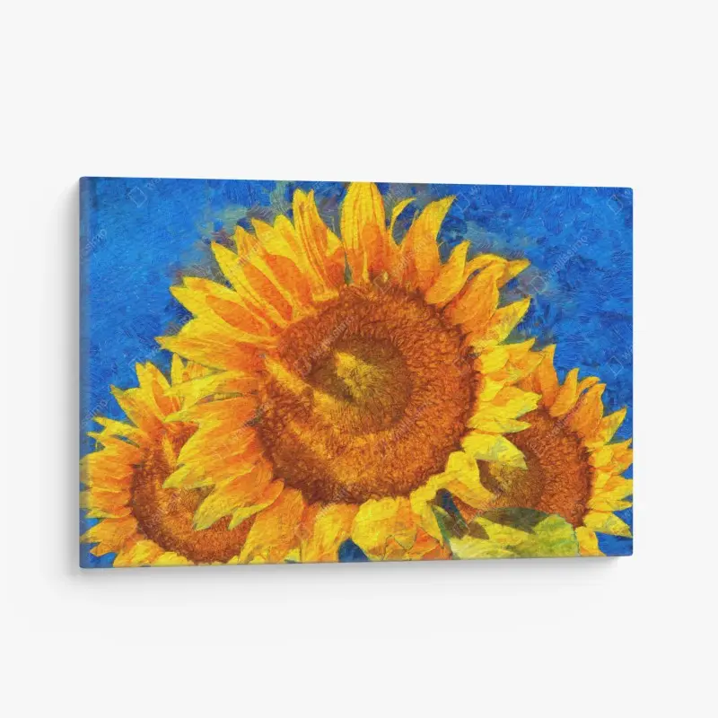 Leinwandbild lebendige sonnenblumen im stil von Van Gogh