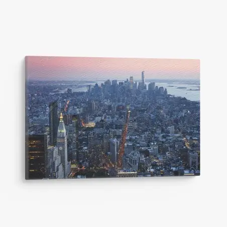 Leinwandbild sonnenuntergang über Manhattan skyline – Pixers®