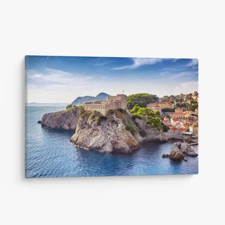 Leinwandbild Dubrovnik küstenfestung auf felsigen klippen – Pixers®