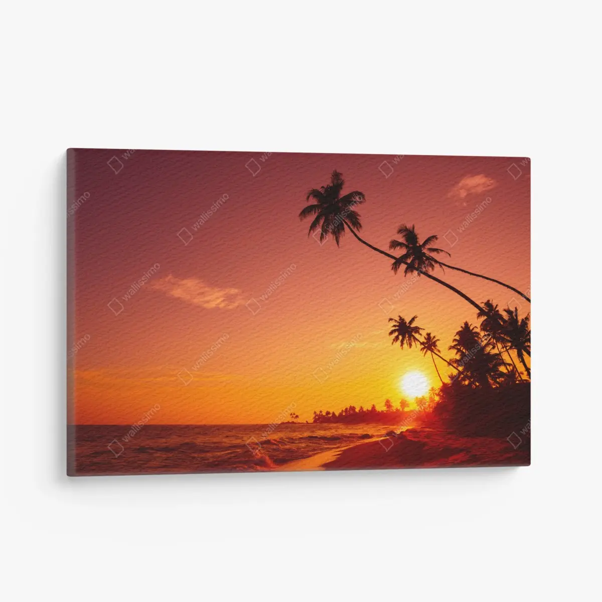 Leinwandbild tropischer sonnenuntergang am strand – Pixers®
