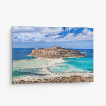 Leinwandbild türkise lagune mit insel und sandstrand – Pixers®
