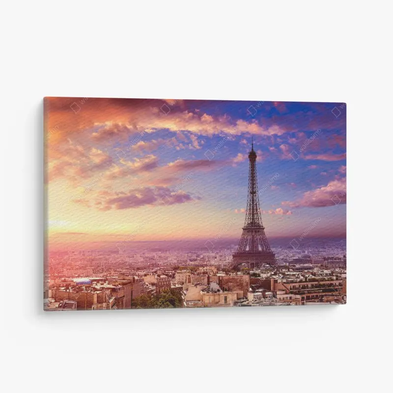 Leinwandbild sonnenuntergang über dem Eiffelturm