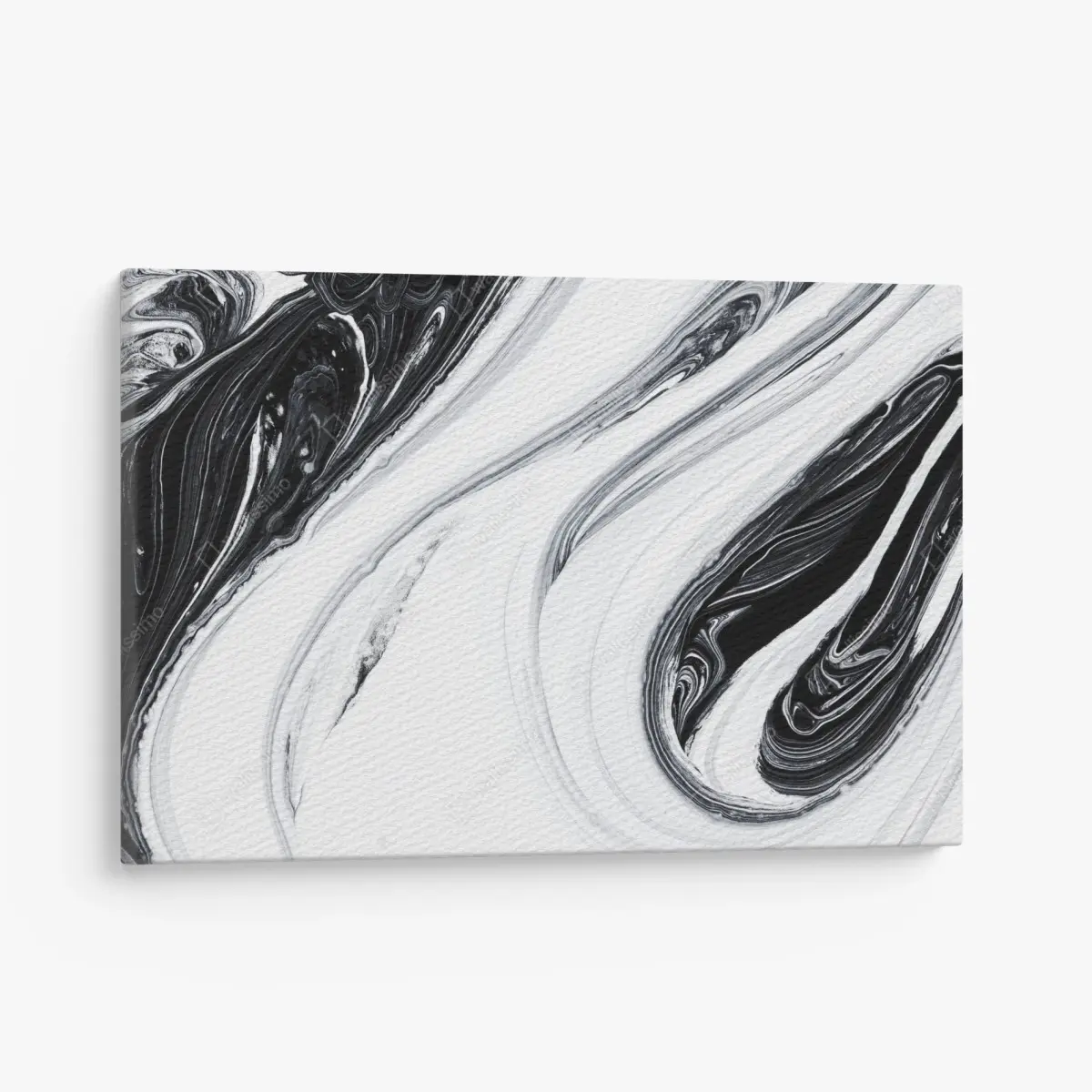 Leinwandbild monochromer marmorswirbel – Pixers®