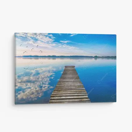 Leinwandbild ruhiger steg am See Selment Wielki, Masuren – Pixers®