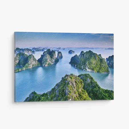 Leinwandbild Halong-Bucht panorama der kalksteininseln – Pixers®