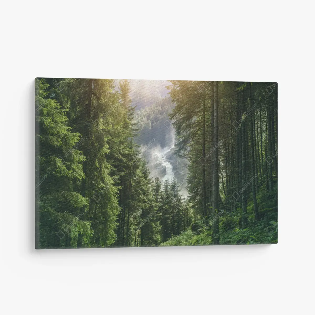 Leinwandbild Krimml wasserfall im üppigen alpinen wald – Pixers®