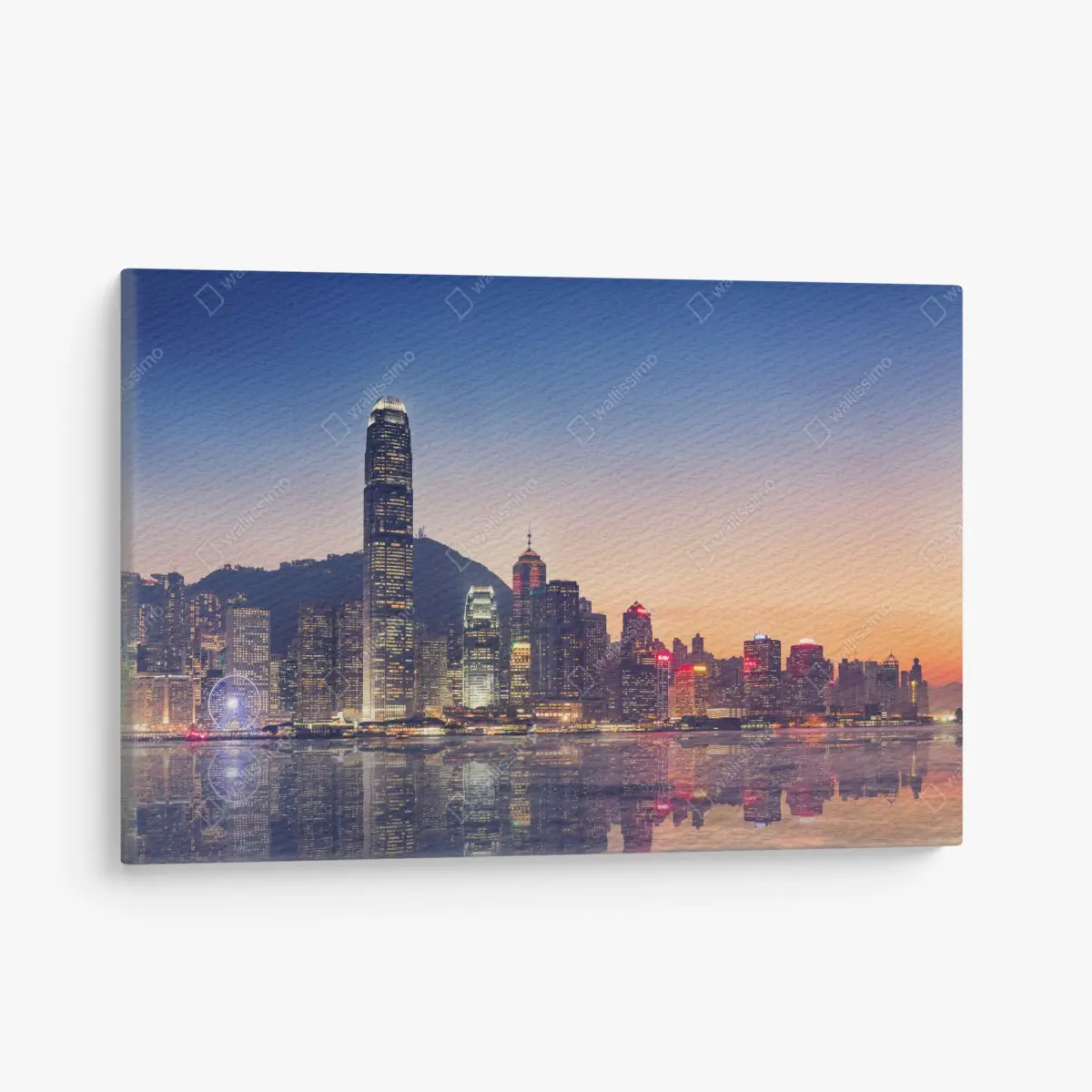 Leinwandbild Hongkong panorama bei dämmerung – Pixers®