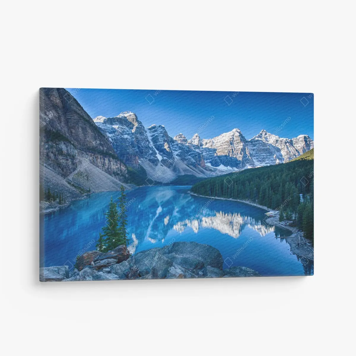 Leinwandbild ruhiger bergsee mit spiegelung – Pixers®