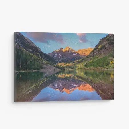 Leinwandbild sonnenaufgang bei Maroon Bells – Pixers®