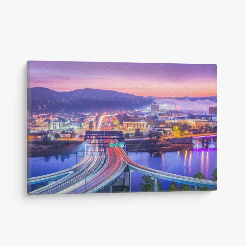 Leinwandbild Charleston skyline bei dämmerung