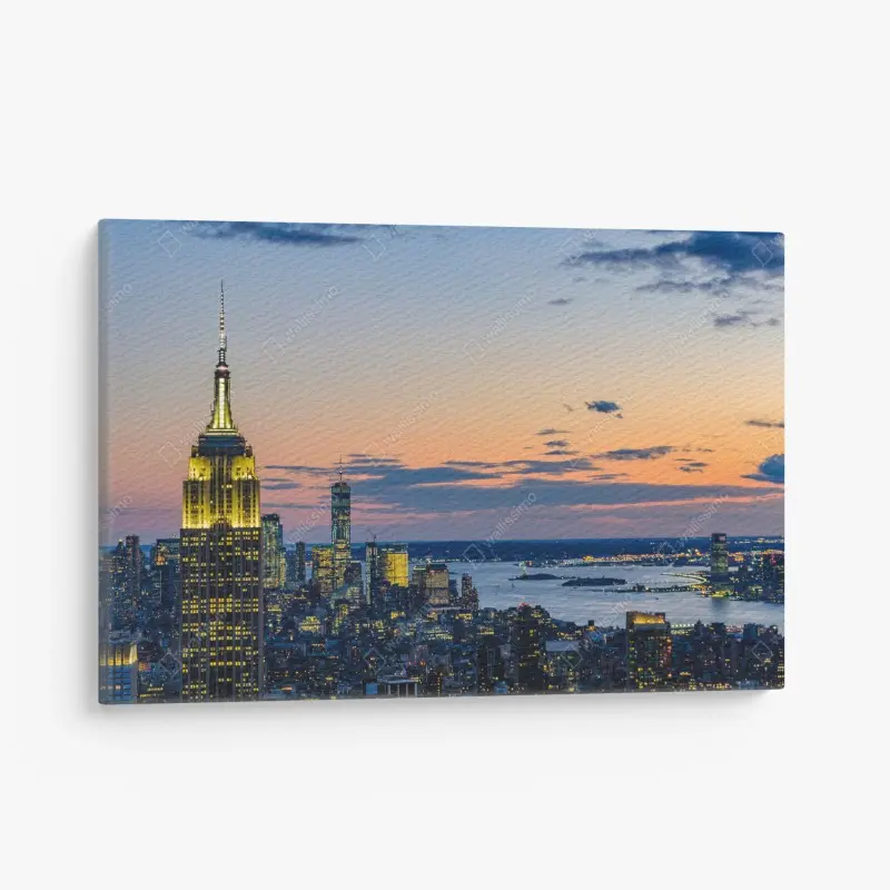 Leinwandbild New York skyline bei dämmerung