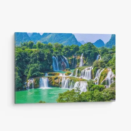 Leinwandbild smaragdgrüne kaskaden – Pixers®