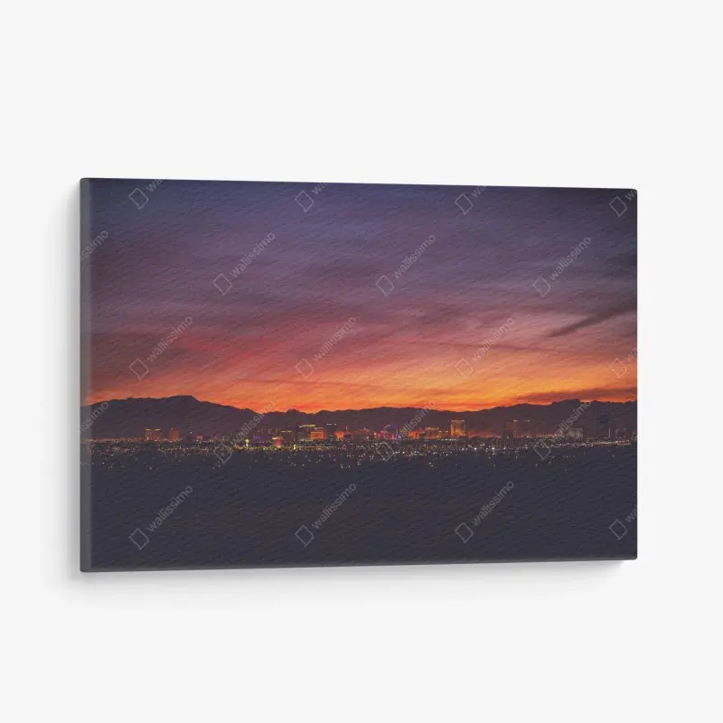 Leinwandbild Las Vegas panorama bei dämmerung