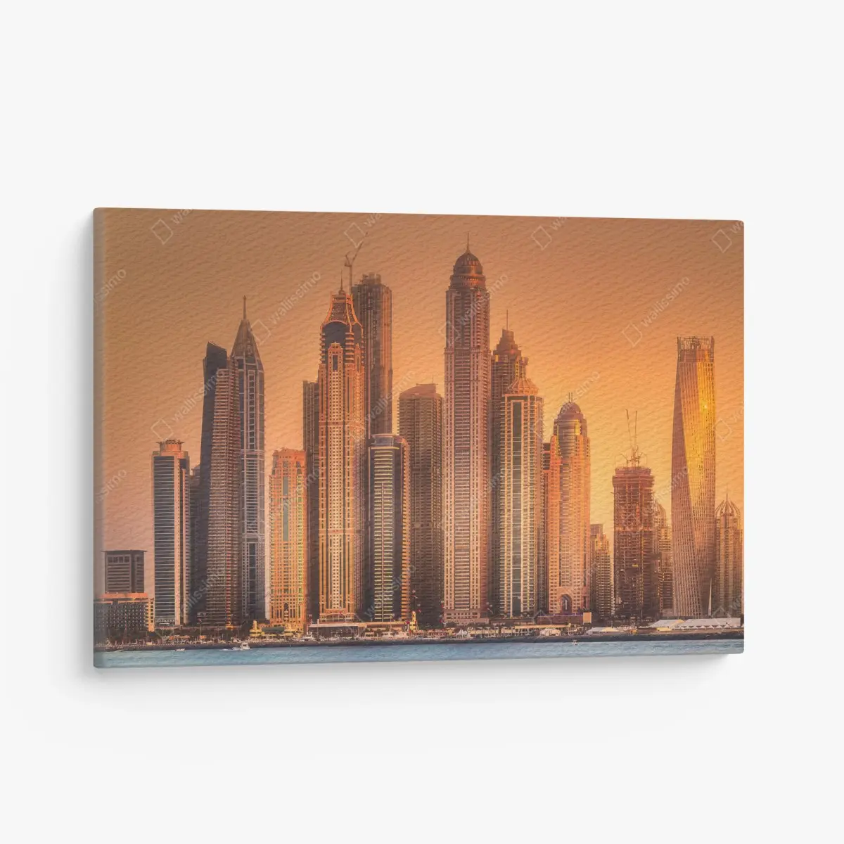 Leinwandbild Dubai skyline im goldenen licht – Pixers®