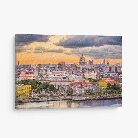Leinwandbild Havanna skyline bei sonnenuntergang – Pixers®
