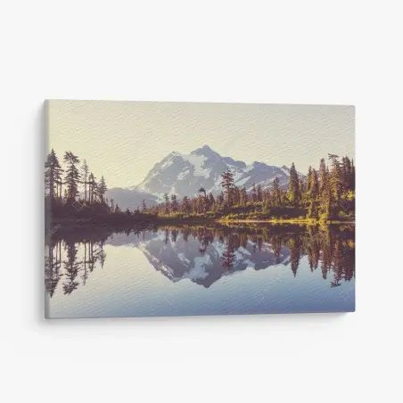 Leinwandbild spiegelung von Mount Shuksan im bergsee – Pixers®