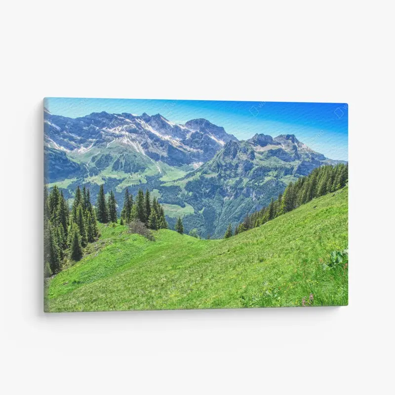 Leinwandbild alpine panorama über Engelberg, Schweiz