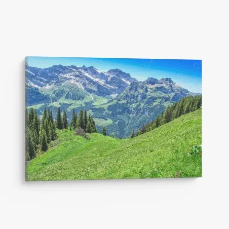 Leinwandbild alpine panorama über Engelberg, Schweiz – Pixers®