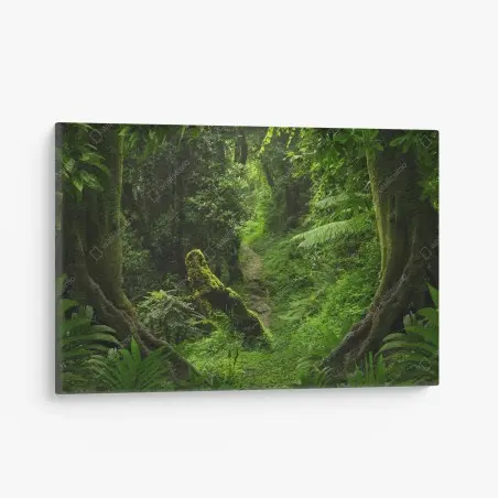 Leinwandbild verzauberter moosiger waldpfad – Pixers®