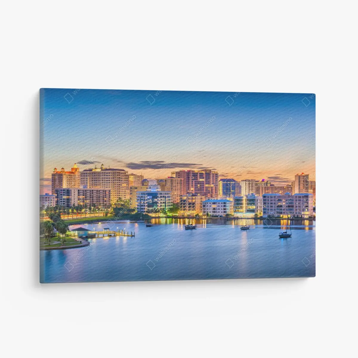 Leinwandbild Sarasota bei dämmerung über der bucht – Pixers®